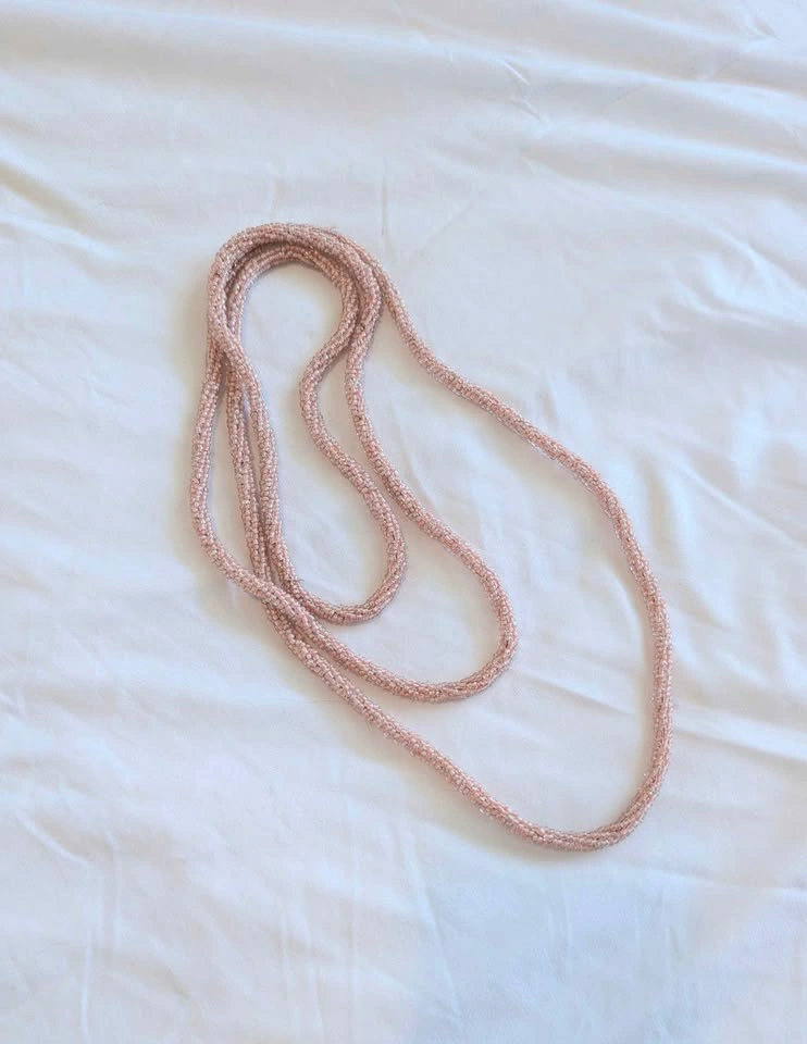 Blush pink long beaded necklace - photo 3