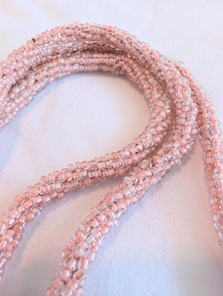 Blush pink long beaded necklace - photo 4