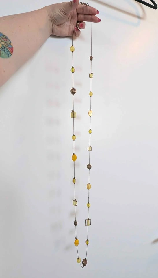 Vintage Lemon-Glass beaded long necklace - photo 4