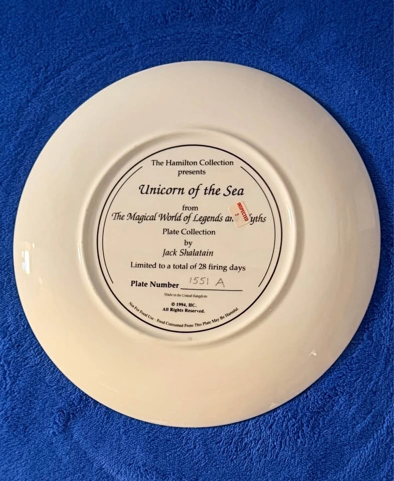 Collectors Plate - Unicorn of the Sea - photo 2
