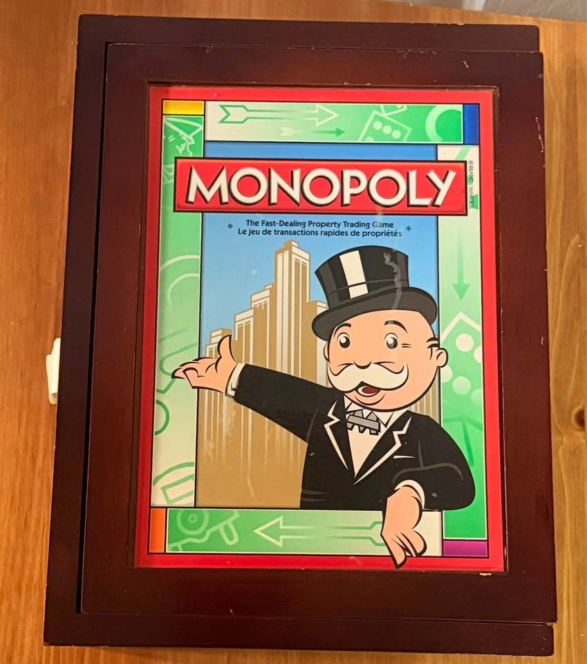 Monopoly Vintage Game Collection Bookshelf Wooden Book Box Set 2 - photo 2