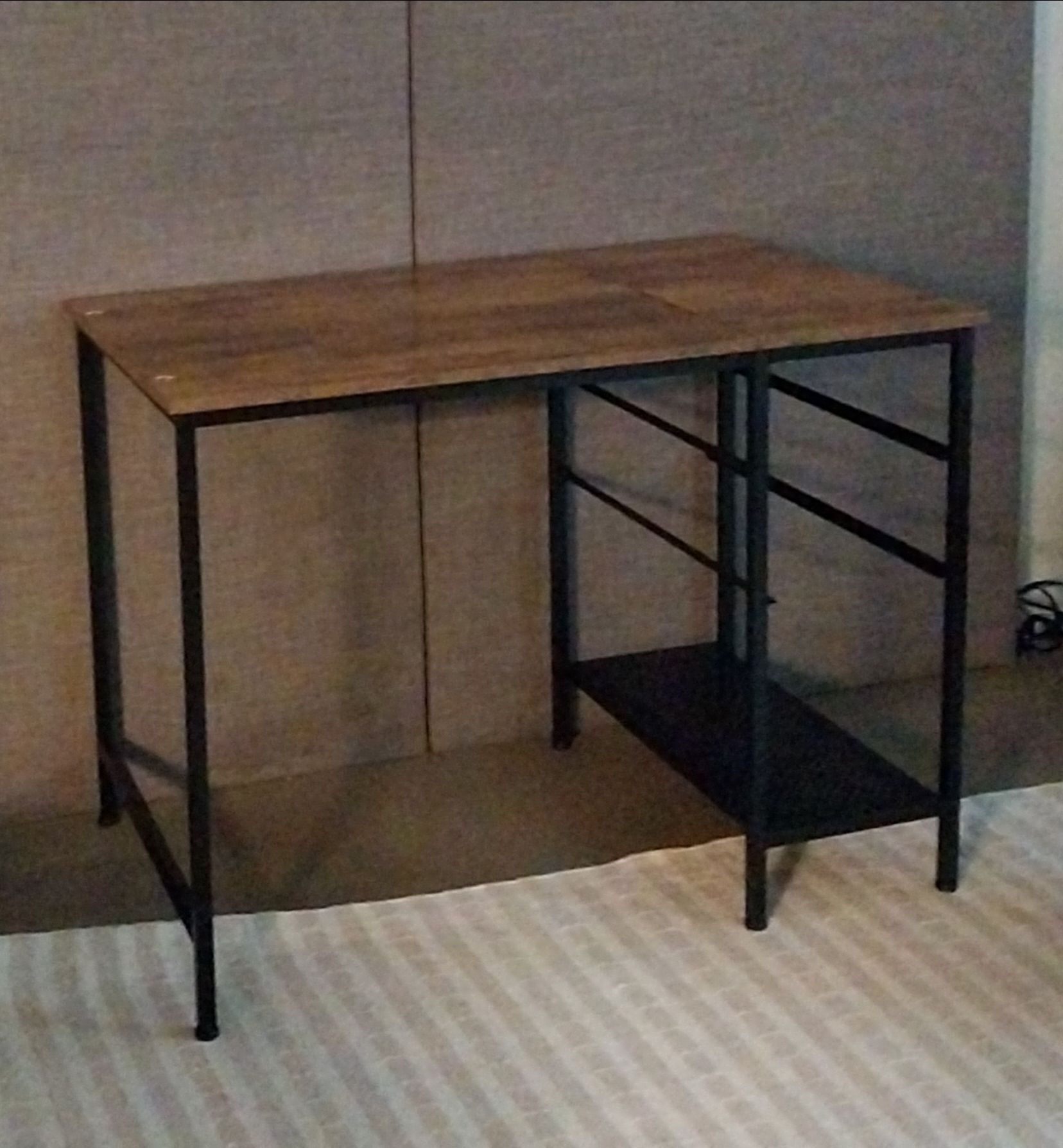 Industrial Wood & Black Metal Desk / Console Table - photo 2