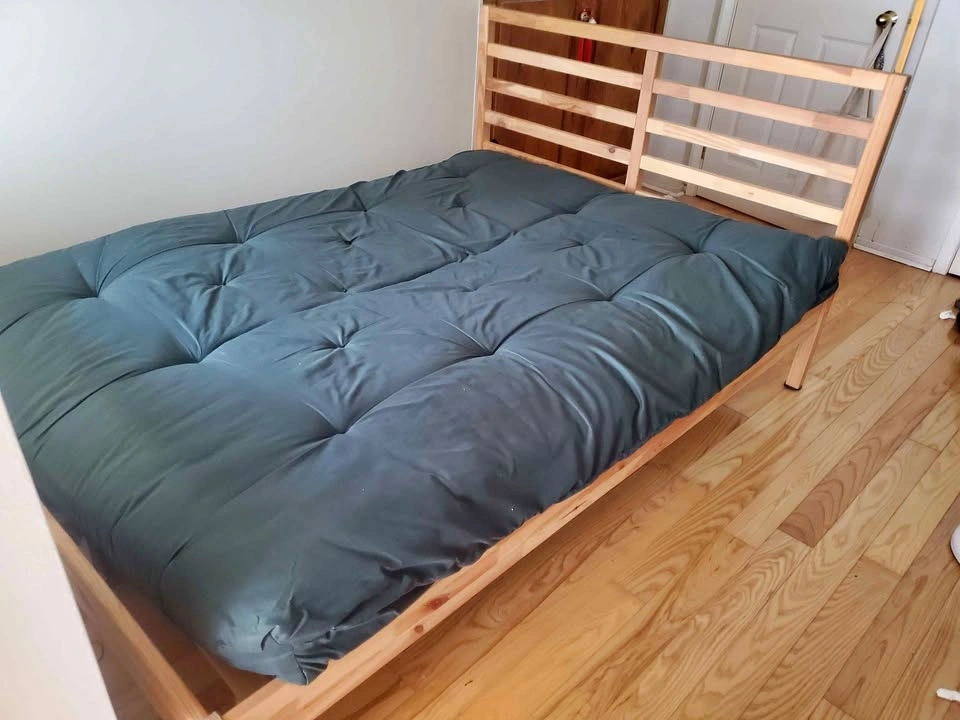 Ikea Tarva double bed and futon mattress