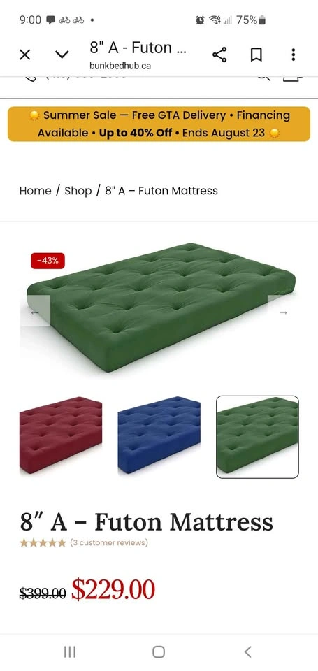 Ikea Tarva double bed and futon mattress - photo 3