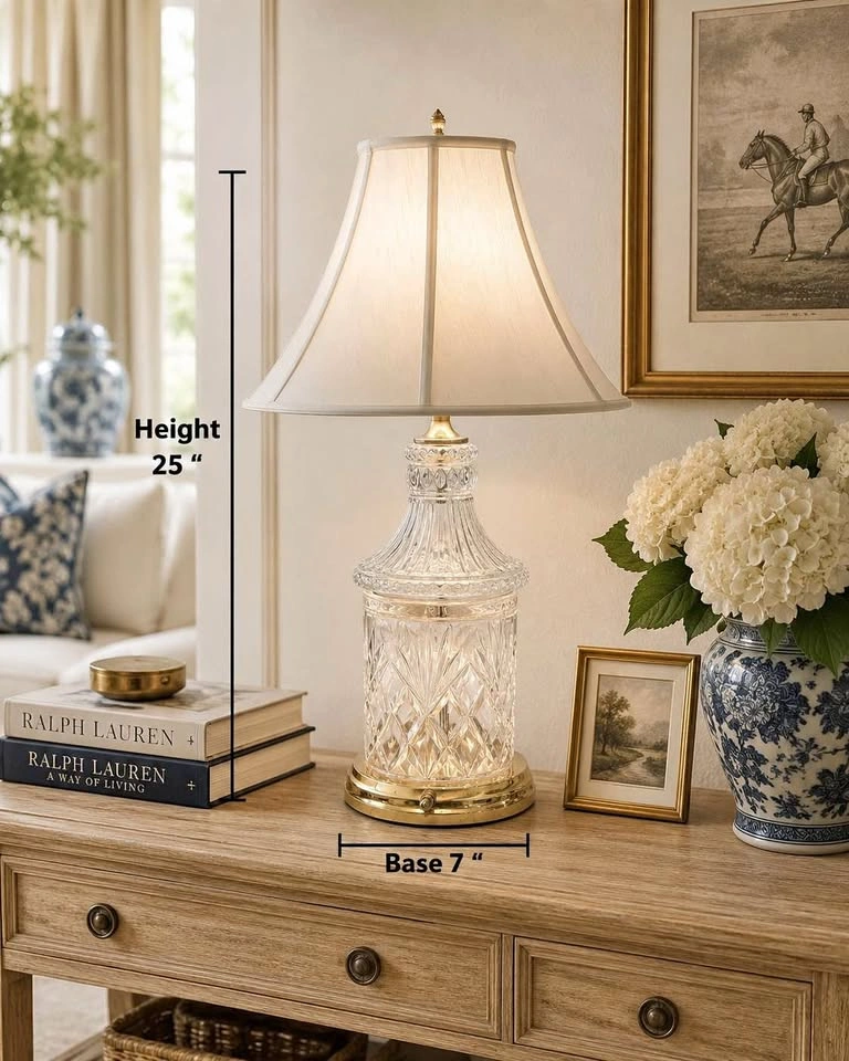Table Lamp VTG Crystal With Dual Lights