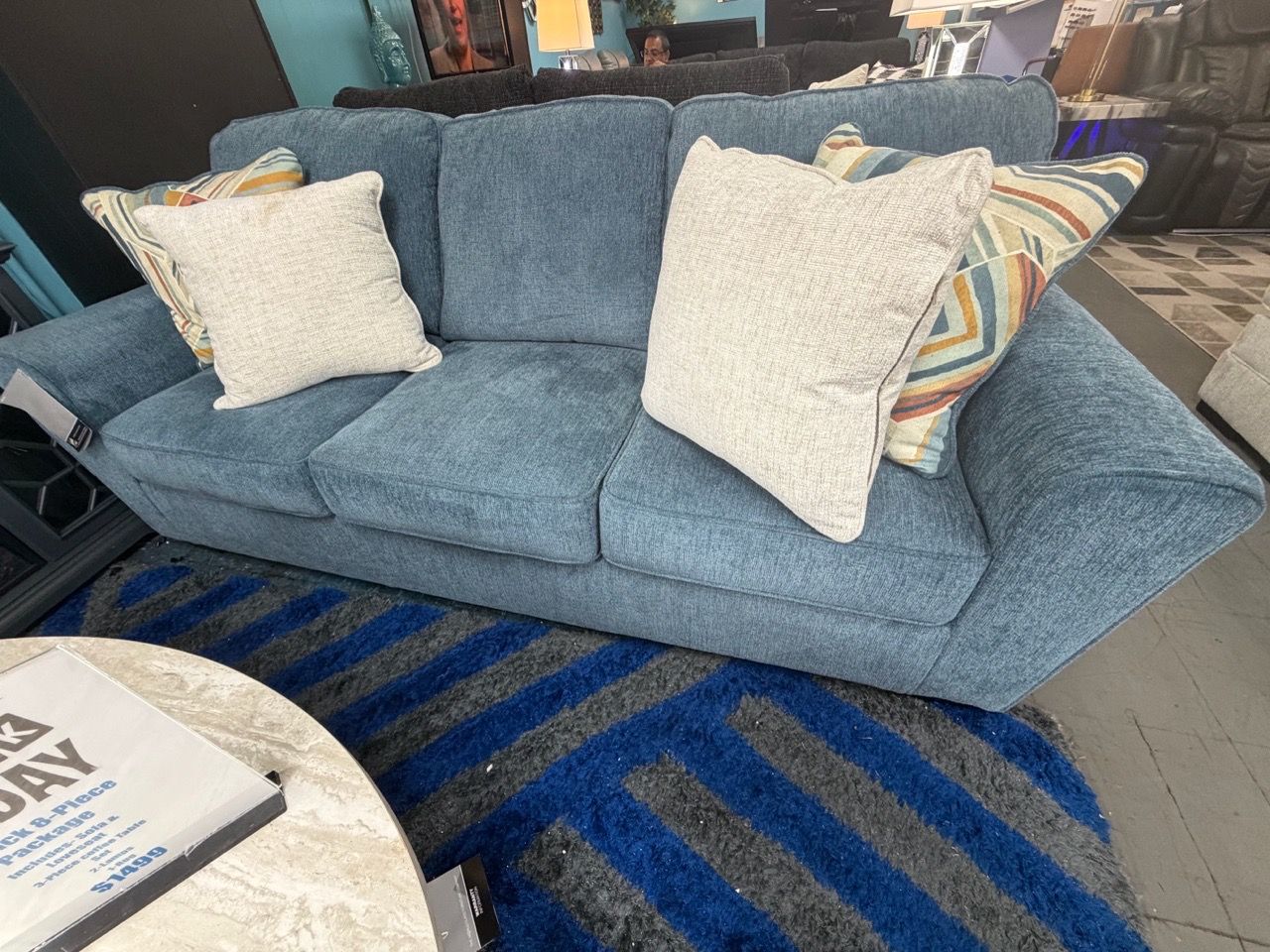 Ashley Signature Design Blue Sofa Set - photo 2