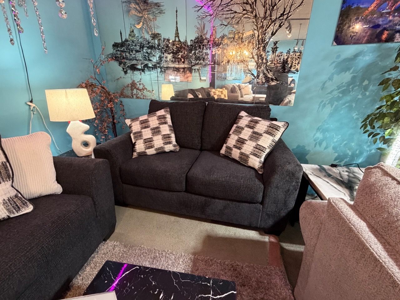 Dark Charcoal Sofa and Loveseat Set - photo 3