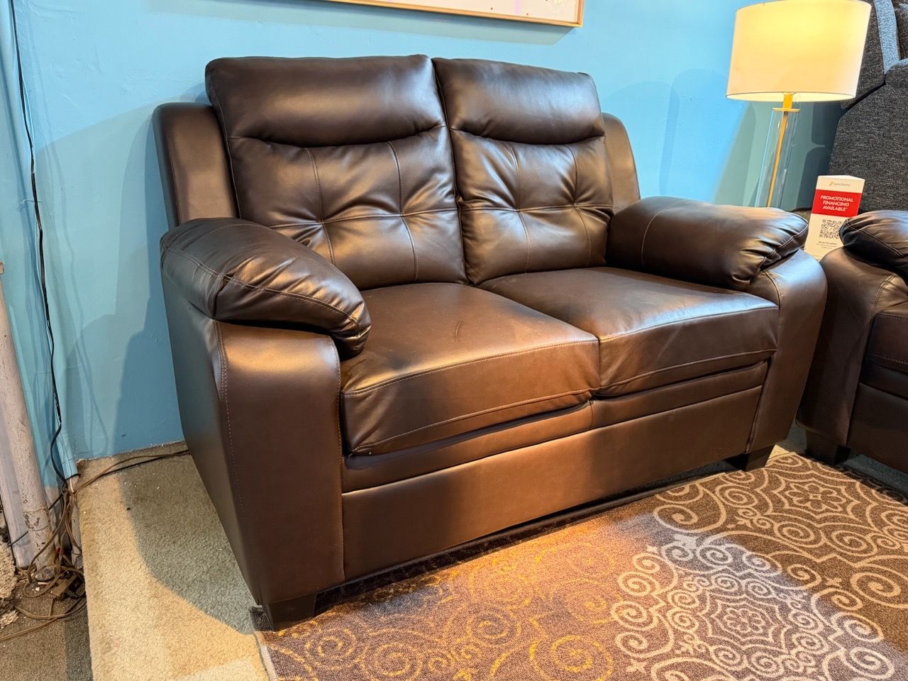 Dark Brown Leather Sofa and Loveseat Set - photo 3