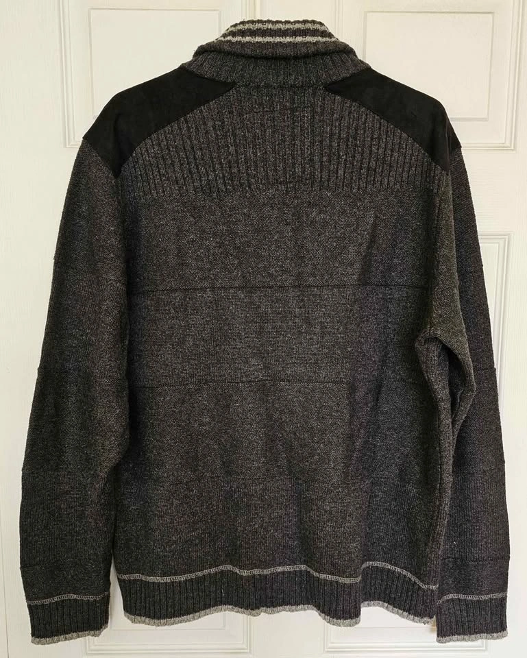 Premium Connection Men's Shawl Collar Knit Sweater - Size XL - photo 2