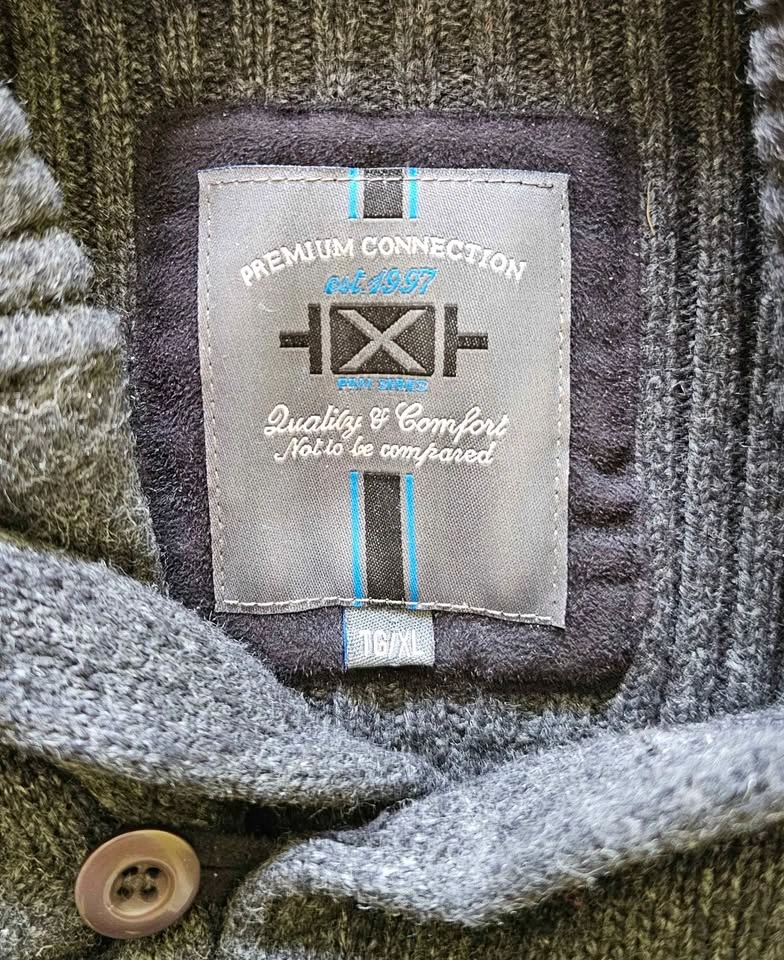 Premium Connection Men's Shawl Collar Knit Sweater - Size XL - photo 3