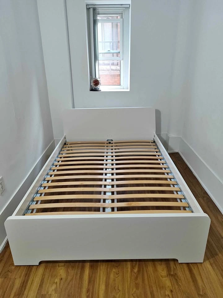 Bed Frame — IKEA ASKVOLL — White — Like New — (Moving Sale)