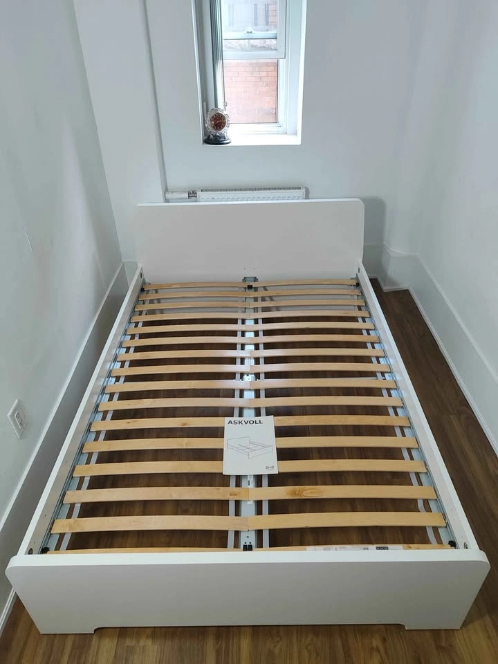 Bed Frame — IKEA ASKVOLL — White — Like New — (Moving Sale) - photo 3