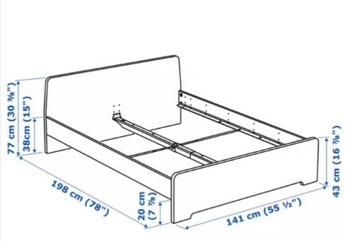 Bed Frame — IKEA ASKVOLL — White — Like New — (Moving Sale) - photo 4