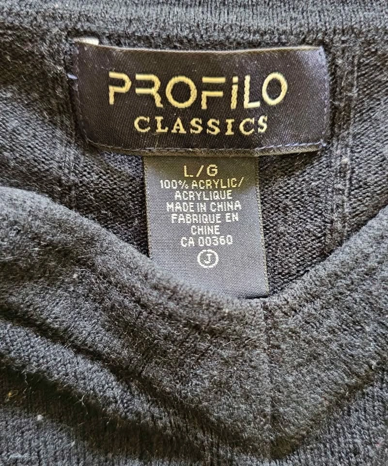 Profilo Classics Men's V-Neck Knit Sweater - Size L - photo 2