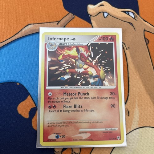 Infernape - 5/130 - Pokemon Diamond & Pearl Holo Card LP - photo 3