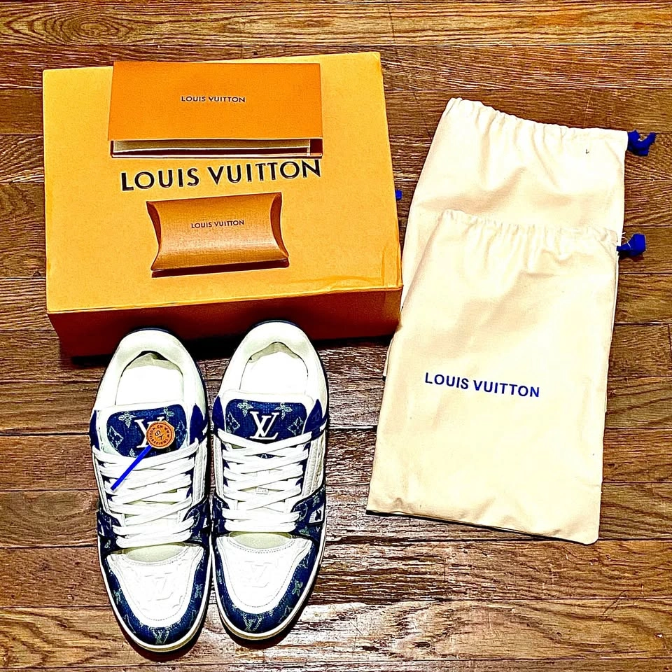 Louis Vuitton LV Trainer Sneakers — Blue/White — Men’s 12