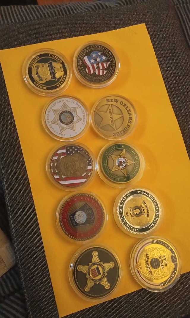 Police Challenge Coins. Set of 10