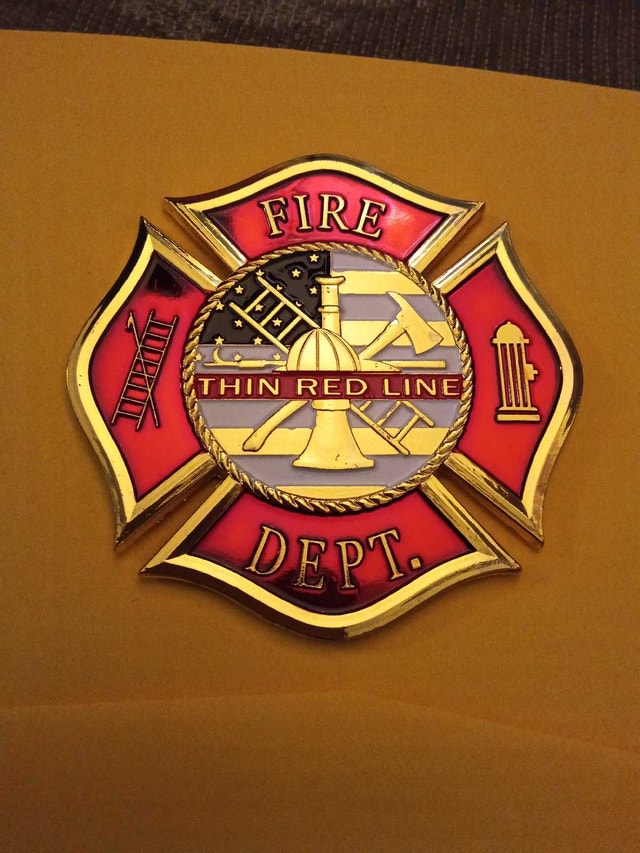Car Emblem Fire Department Thin Red Line