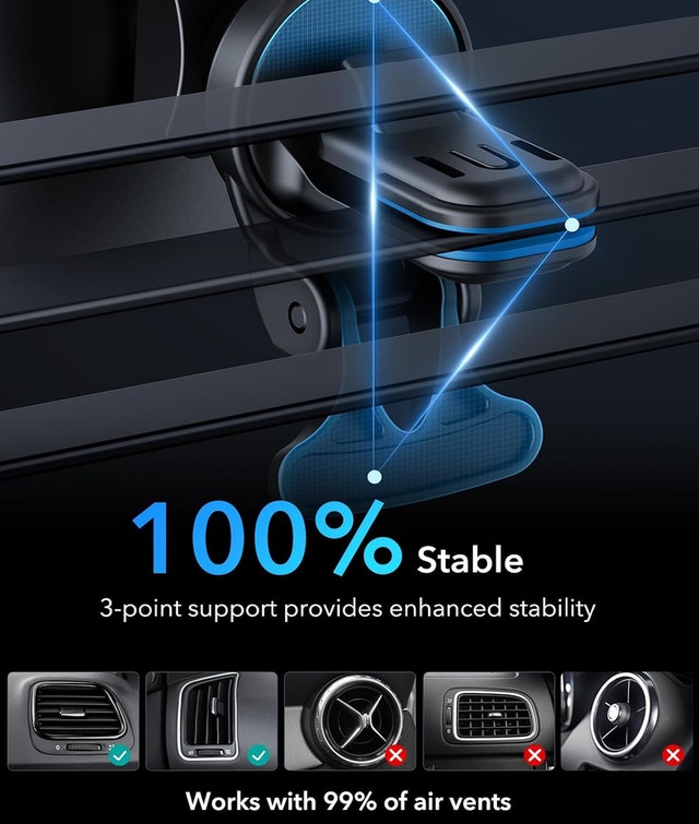 ESR Magnetic Car Mount Charger with 36W QC 3.0 15W Holder - photo 3