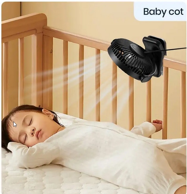 Portable Clip Fan USB Desk Fan with 3 Speeds Strong Airflow - photo 5