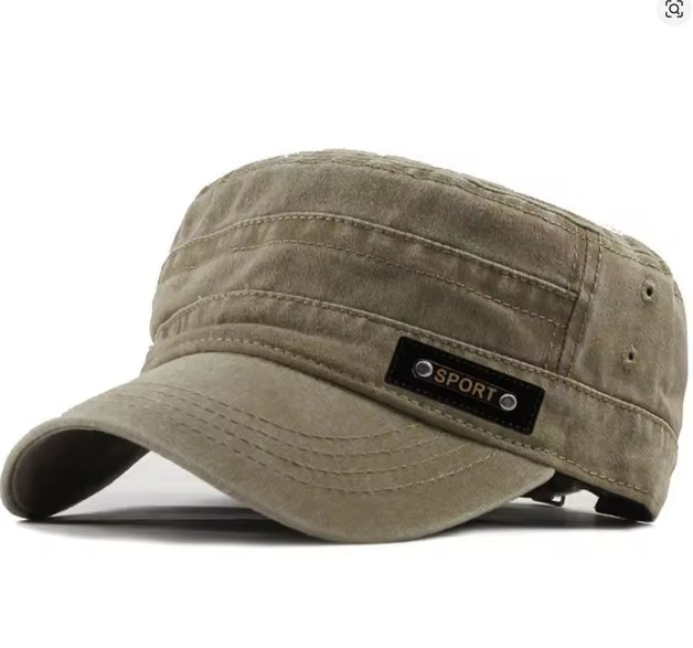 Mens New Washable Cotton Flat Top Cap Hat - Brand New
