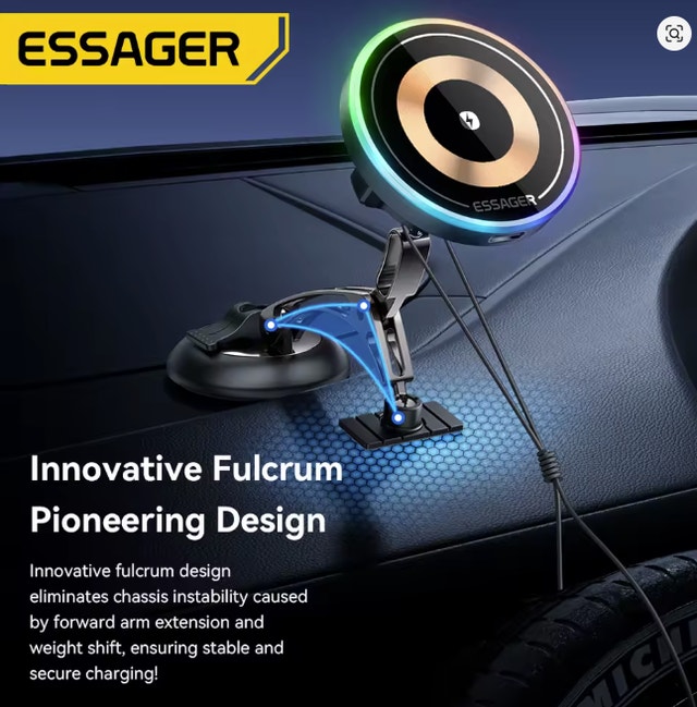 Magnetic Wireless Charger 15W Car Phone Holder - photo 5