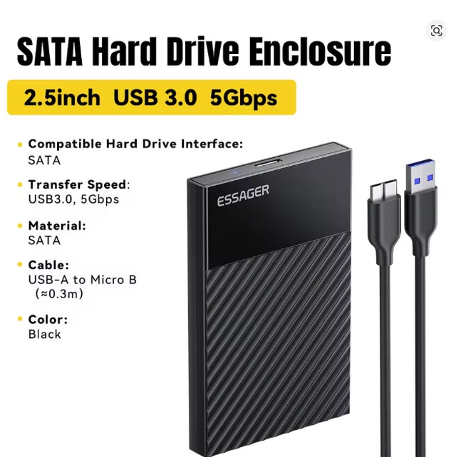 HDD Enclosure 2.5 Inch External SSD HDD Case USB 3.0 SATA - photo 3
