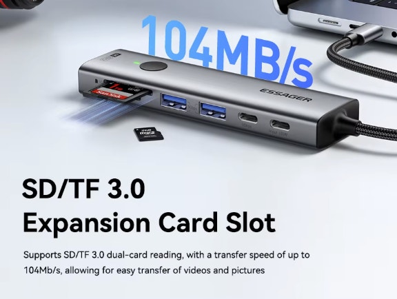 USB C HUB 4K 7-in-1 Type C to HDMI PD 100W - photo 5
