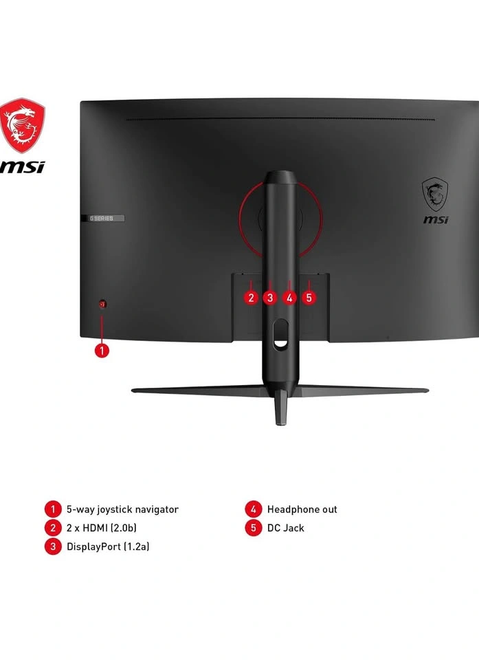 MSI G32CQ5P 31.5" WQHD 170Hz 1ms Curved Gaming Monitor - photo 3
