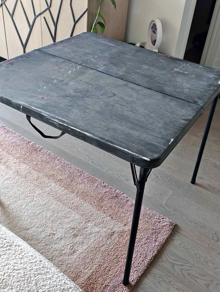 Black Hard Plastic Folding Table