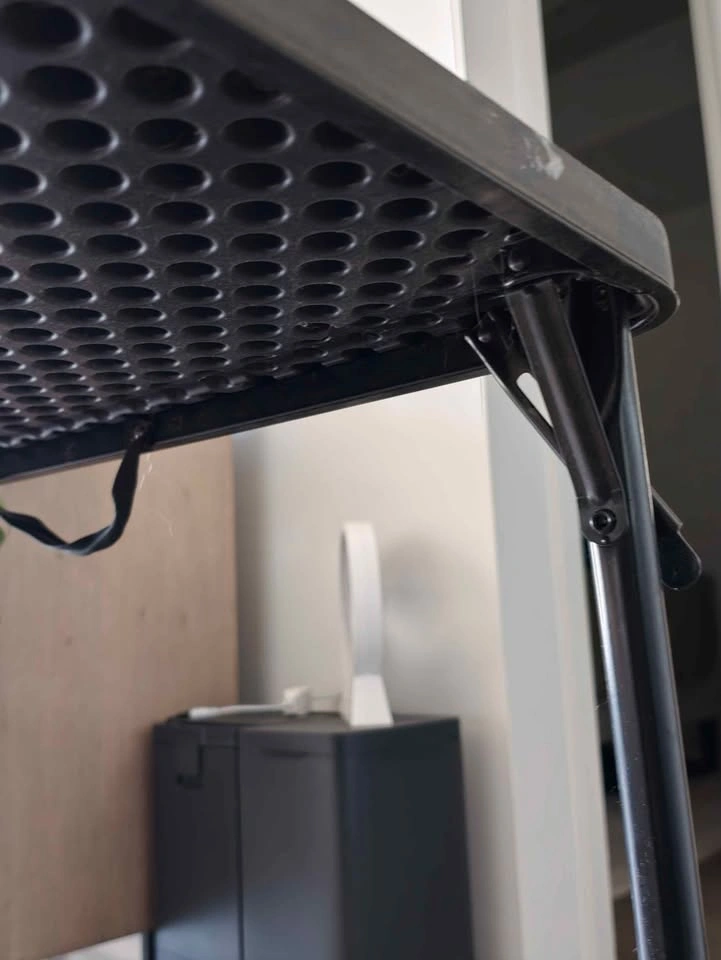 Black Hard Plastic Folding Table - photo 2