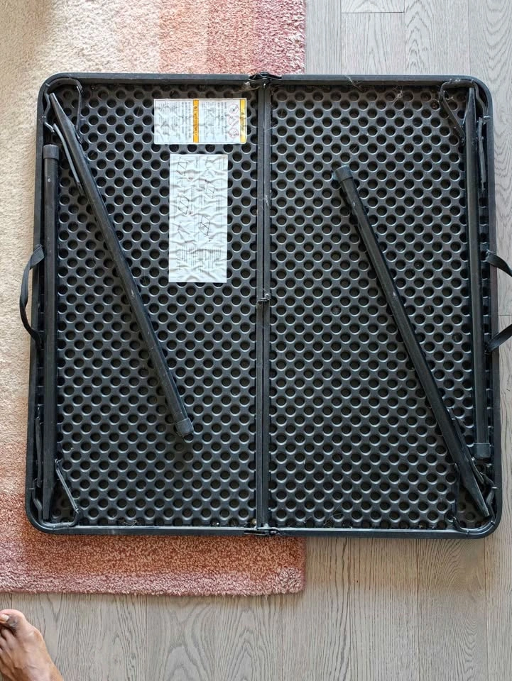 Black Hard Plastic Folding Table - photo 4