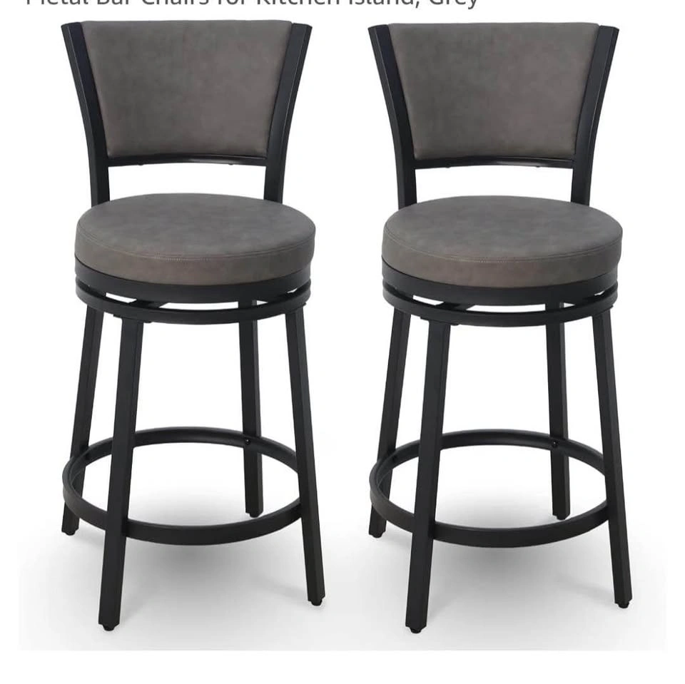 Brand new Set of 2 Swivel Bar Stools with Faux Leather Seats - photo 5