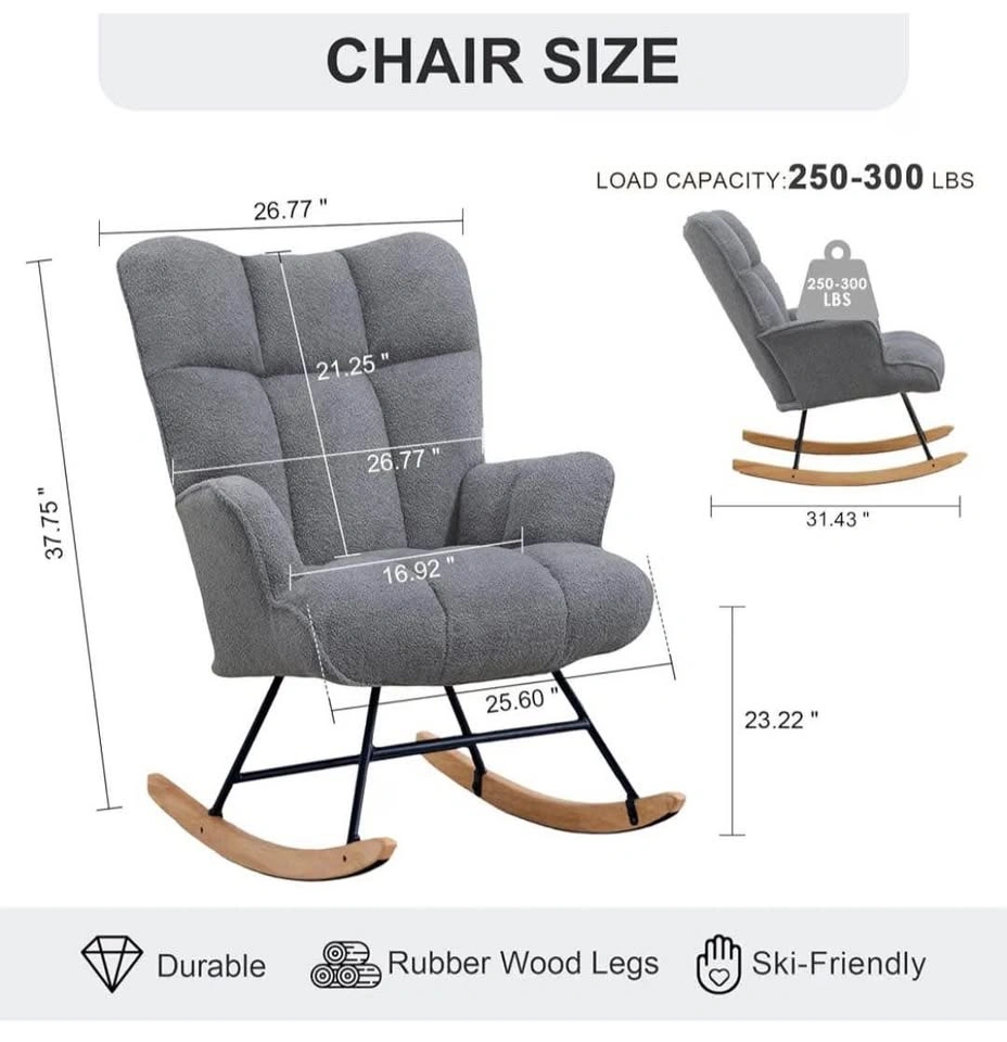 Brand new Teddy Fabric Rocking Chair - photo 3