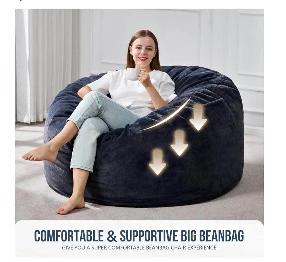 Brand new 4FT Adult Bean Bag Chair Big Lounger, Dark Grey
