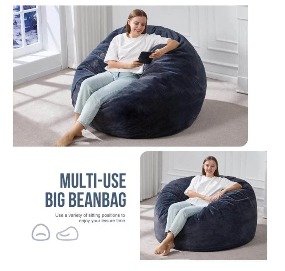 Brand new 4FT Adult Bean Bag Chair Big Lounger, Dark Grey - photo 2