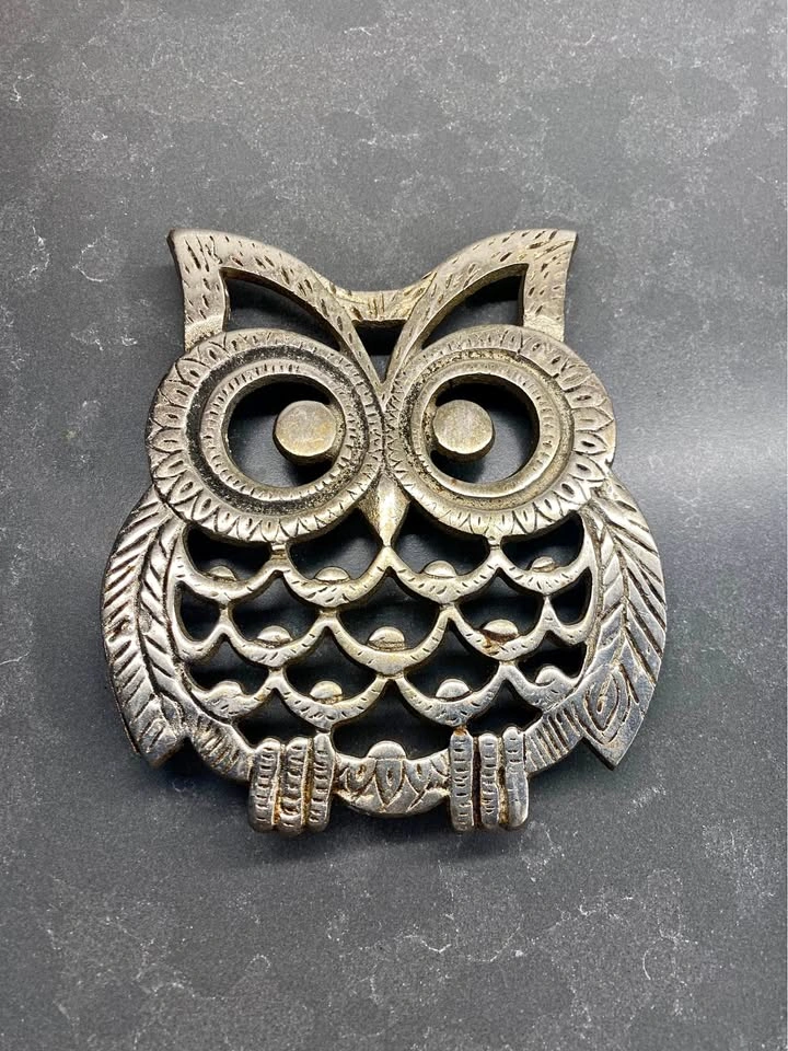 Vintage Metal Owl Trivet