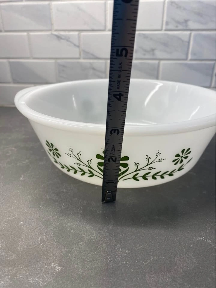 Vintage Glasbake Green Daisy Lidded Casserole J514 2 QTs - photo 4