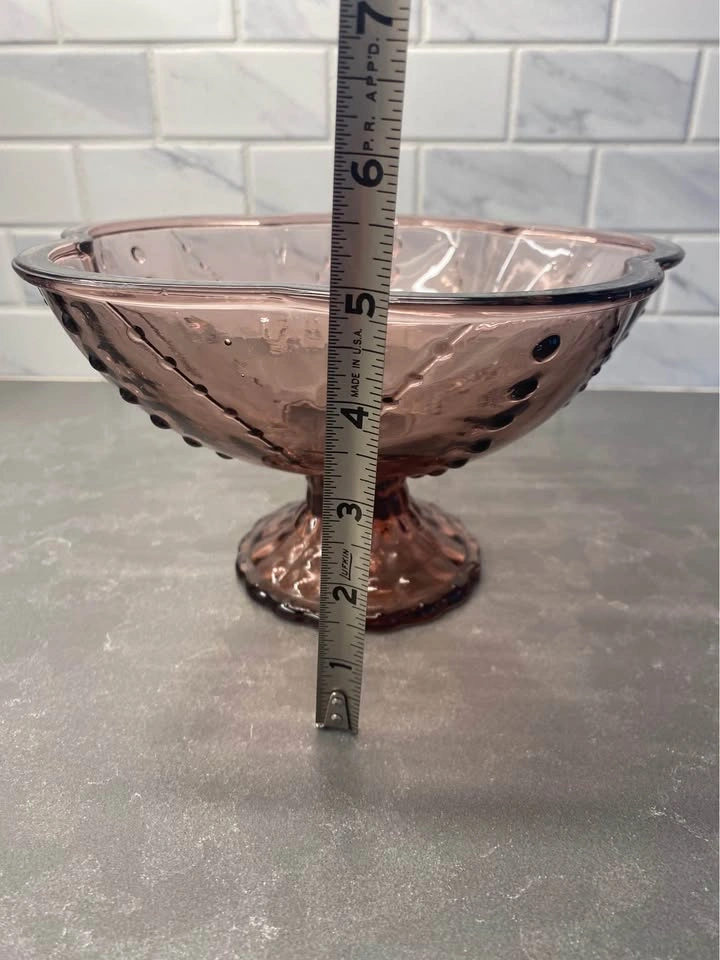 Vintage L.E. Smith Amethyst Glass Pedestal Compote - photo 3