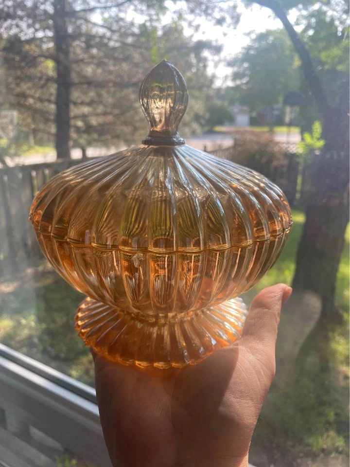 Vintage Jeanette Glass National Candy Dish with Lid - photo 2