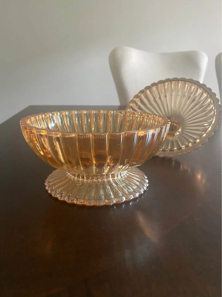 Vintage Jeanette Glass National Candy Dish with Lid - photo 4