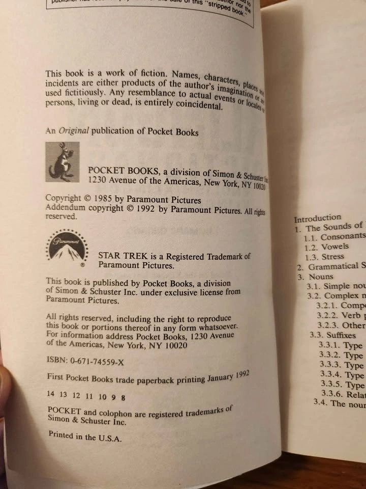Klingon Dictionary - Vintage Star Trek Book - photo 4