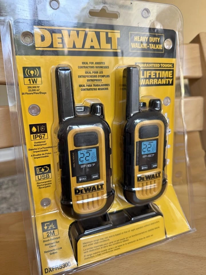 DEWALT DXFRS300 Heavy Duty Walkie Talkies 2-Pack - Brand New Sea