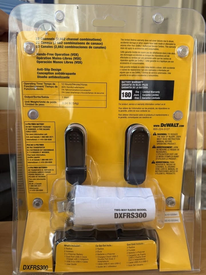 DEWALT DXFRS300 Heavy Duty Walkie Talkies 2-Pack - Brand New Sea - photo 3