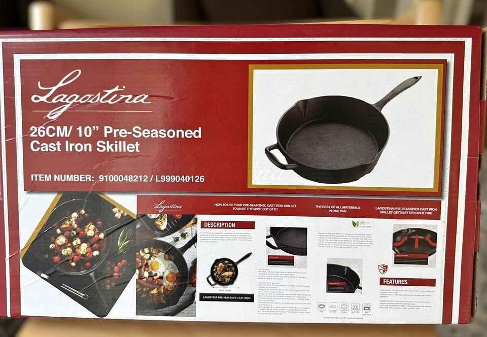 Lagostina 26cm Pre-Seasoned Cast Iron Skillet - Brand New Sealed