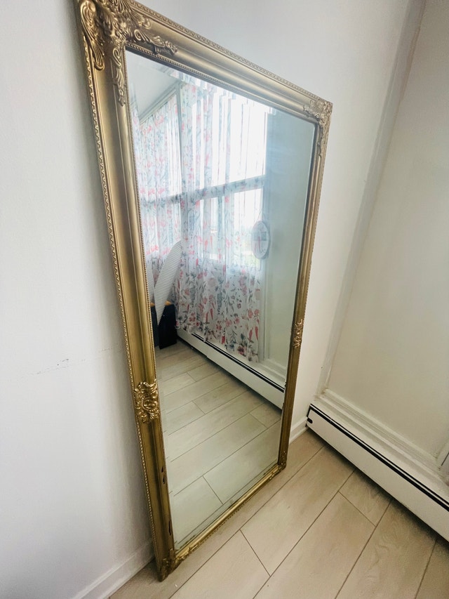 Ornate Gold Floor Mirror