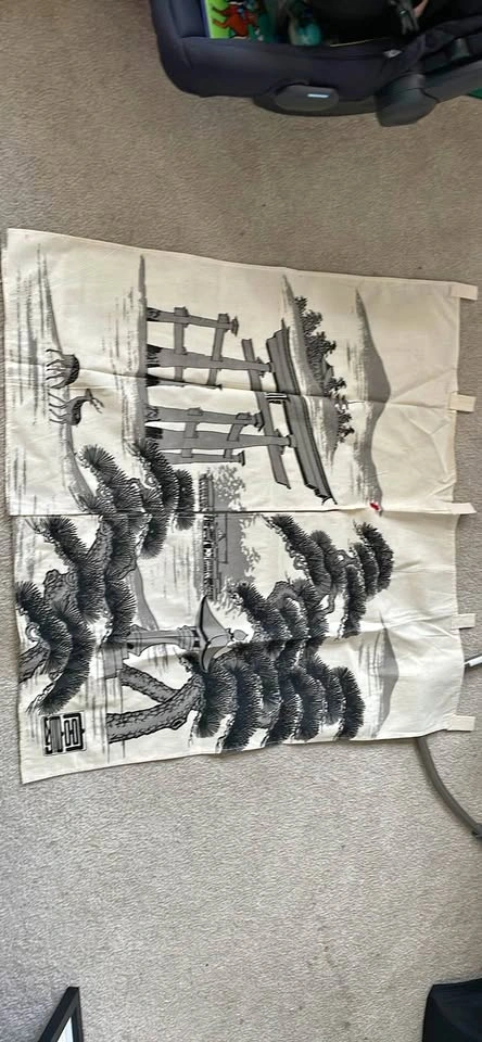 Japanese Torii Gate and Pine Tree Fabric Wall Hanging