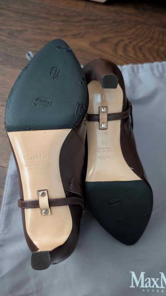 MaxMara Brown Leather High Heel Ankle Boots- size 7.5/38 - photo 5