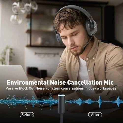 Wireless Headphones Bluetooth with Mic and Noise Cancelling - Ne - photo 2