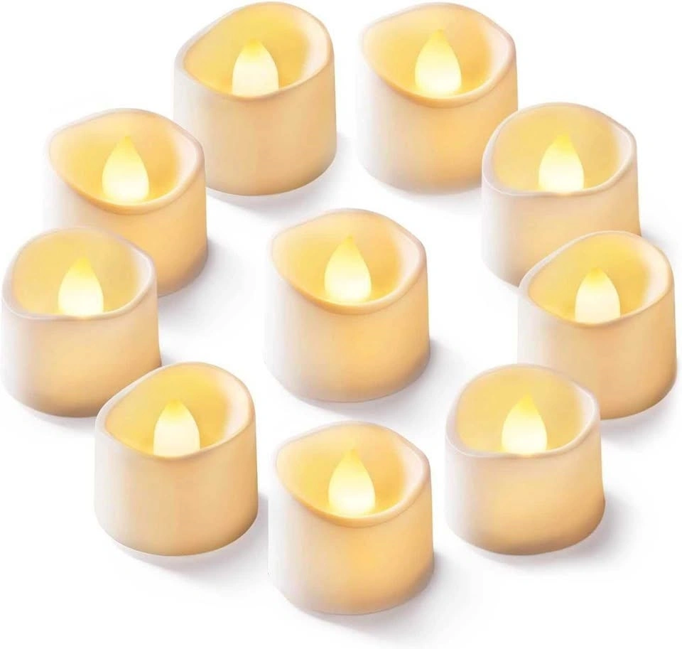 12-Piece Flickering Flameless Battery-Operated LED Tea Lights